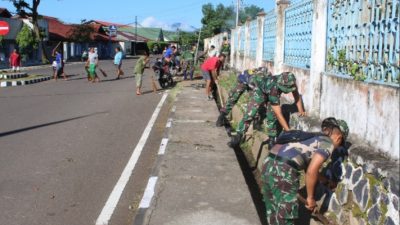 Bersama Masyarakat, Kodim 1624/Flotim Ciptakan Larantuka Bersih Menjelang Semana Santa