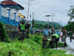 Jelang Semana Santa, Kodim 1624/Flotim Kerja Bakti Bersihkan Sampah di Terminal Oka