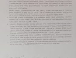 Begini Peryataan Sikap dari Front Masyarakat Waiburak Pemerhati Korban Banjir Bandang 04 April 2021
