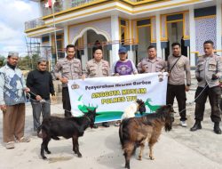 H-1 Jelang Idul Adha Polres TTU Serahkan Hewan Qurban 6 Ekor Kambing