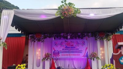 Panggung Persiapan Pentas Seni Menuju Panca Windu SMPN 1 Adonara Barat