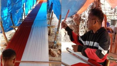 Kisah Inspiratif Guru SD GMIT Tenun Bendera Merah Putih Terpanjang dari Desa Lobo Hede, NTT untuk Indonesia