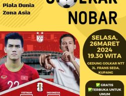 Wakil Ketua Komisi IX DPR RI Ajak Nobar Kualifikasi Piala Dunia Vietnam vs Indonesia di Gedung Golkar NTT